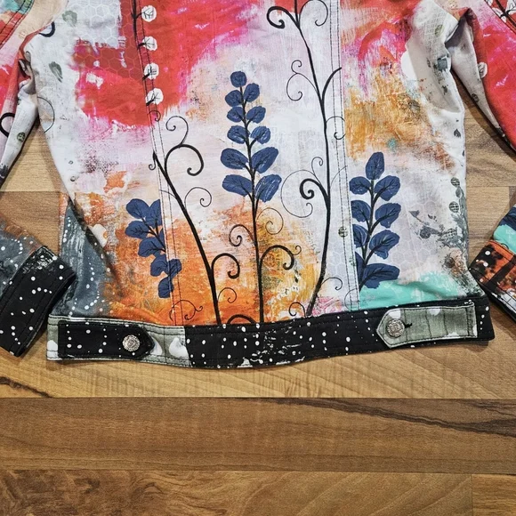 Dolcezza Simply Art Abstract Print Jacket Women’s Small - Picture 9 of 9